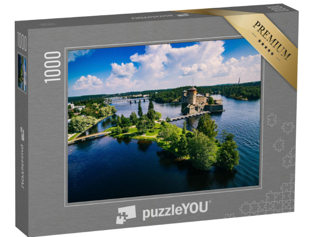 Puzzle 1000 Teile „Wunderschöne Landschaftsaufnahme der Burg Olavinlinna in Savonlinna, Finnland“