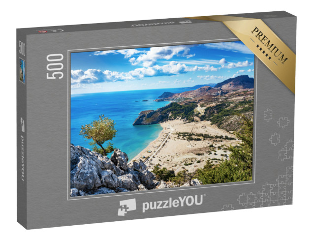 Puzzle 500 Teile „Strand mit goldenem Sand: Tsambika, Rhodos, Griechenland“