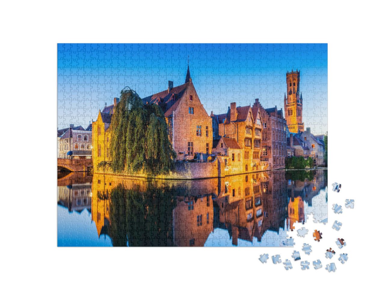 Puzzle 1000 Teile „Rozenhoedkaai-Kanal in Brügge, Belgien“