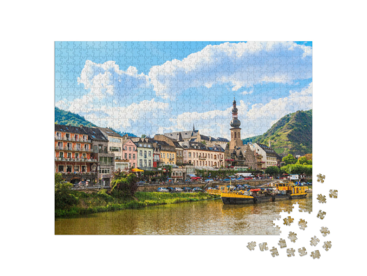 Puzzle 1000 Teile „Cochem, eine Weinstadt an der Mosel, Deutschland“