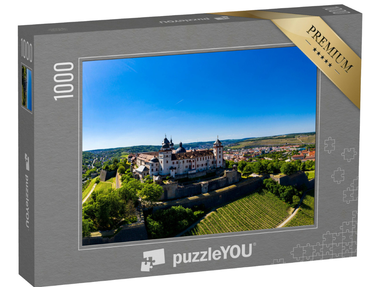 Puzzle 1000 Teile „Festung Marienberg mit Main und Altstadt, Würzburg, Deutschland“