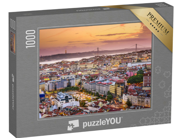 Puzzle 1000 Teile „Lissabon im Sonnenuntergang, Portugal“