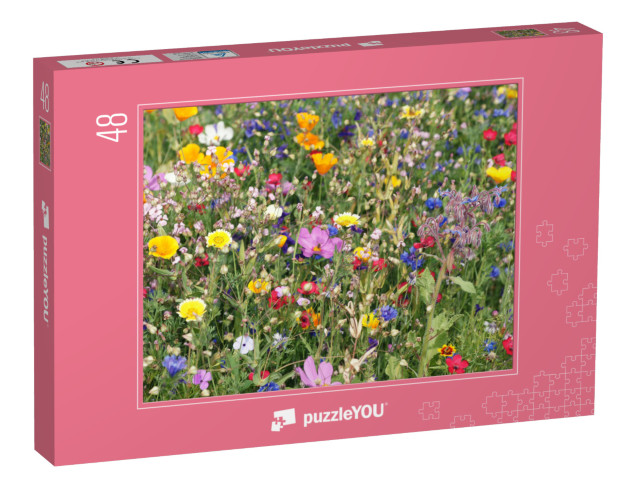 Puzzle 48 Teile „Eine bunte Wiese mit Wildblumen“