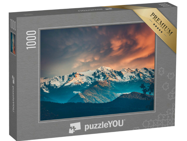Puzzle 1000 Teile „Beeindruckende Berglandschaft, Kaukasischer Hauptkamm, Georgien“
