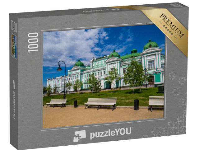 Puzzle 1000 Teile „Blick auf das Omsk Drama Theater, Russland“