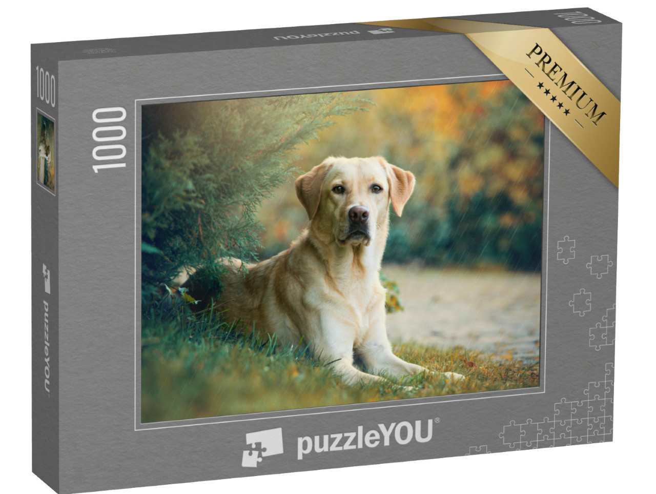 Puzzle 1000 Teile „Labrador Retriever Hund unter einem Baum“