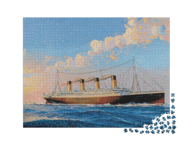 Puzzle 2000 Teile „Titanic Sonnenaufgang am Morgen des 11. April 1912“