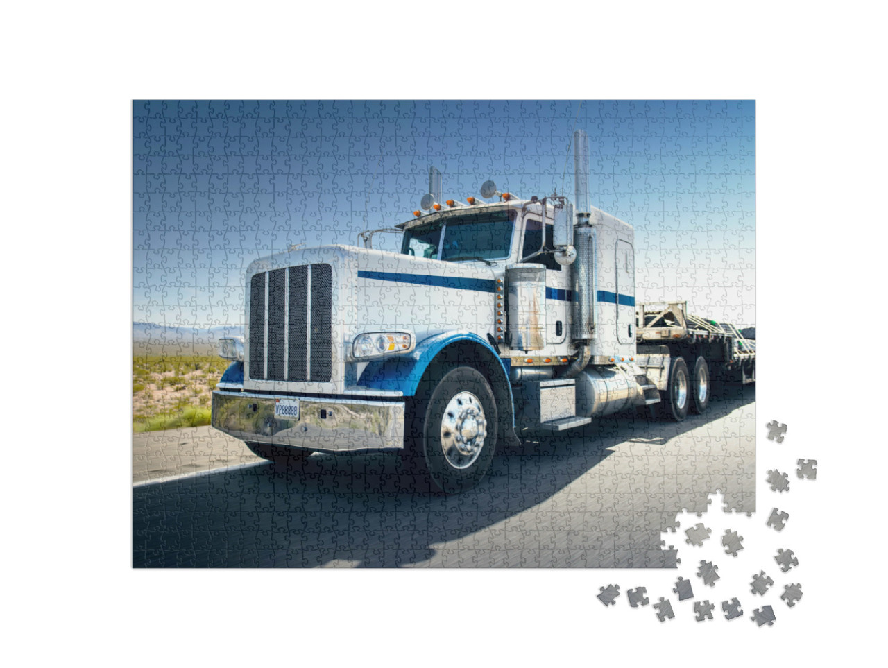 Puzzle 1000 Teile „Großer amerikanischer Truck auf der Straße“