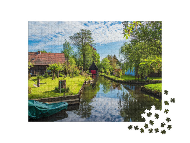 Puzzle 1000 Teile „Alte Katen im Spreewald, Deutschland“