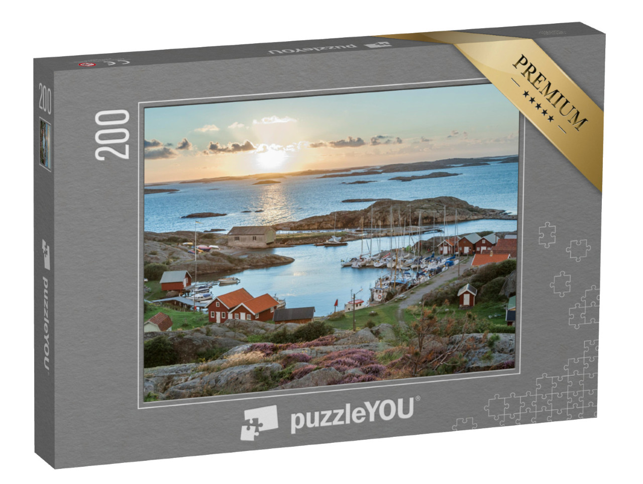 Puzzle 200 Teile „Fischereihafen der schwedischen Schären, Insel Ramsoe“