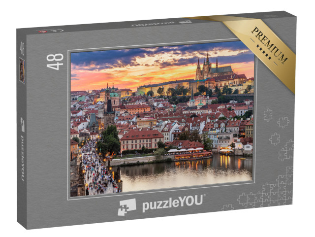 Puzzle 48 Teile „Prag - Tschechische Republik - Blick auf die Karlsbrücke“