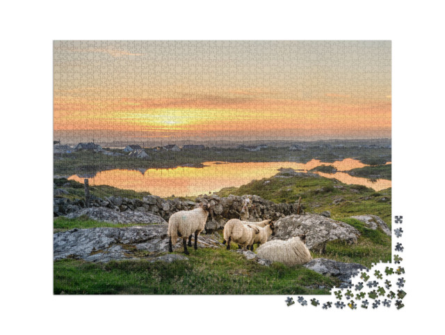 Puzzle 2000 Teile „Sonnenuntergang in Connemara,  Irland“