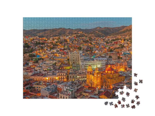 Puzzle 1000 Teile „Abendliches Stadtbild von Guanajuato in Mexiko“