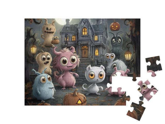 Puzzle 48 Teile „Süße Monster an Halloween“