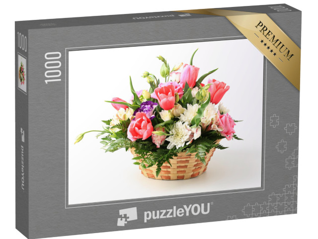 Puzzle 1000 Teile „Korb mit Blumen“