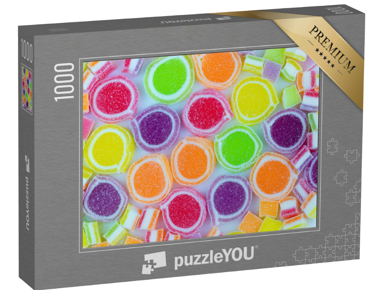 Puzzle 1000 Teile „Zuckersüß: saftige bunte Gelee-Bonbons“