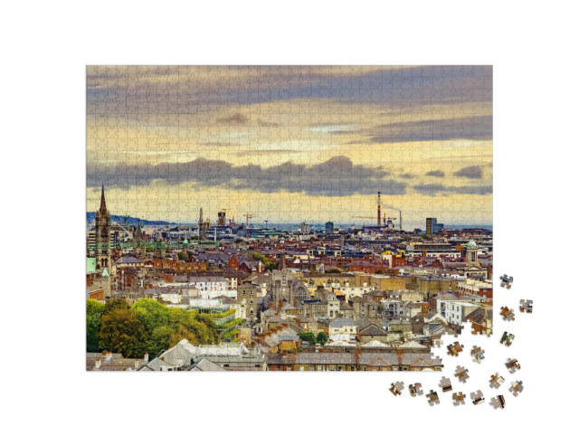 Puzzle 1000 Teile „Panorama von Dublin, Hauptstadt von Irland“