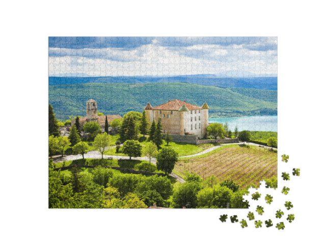 Puzzle 1000 Teile „Aiguines und der See St. Croix, Departement Var, Provence, Frankreich“