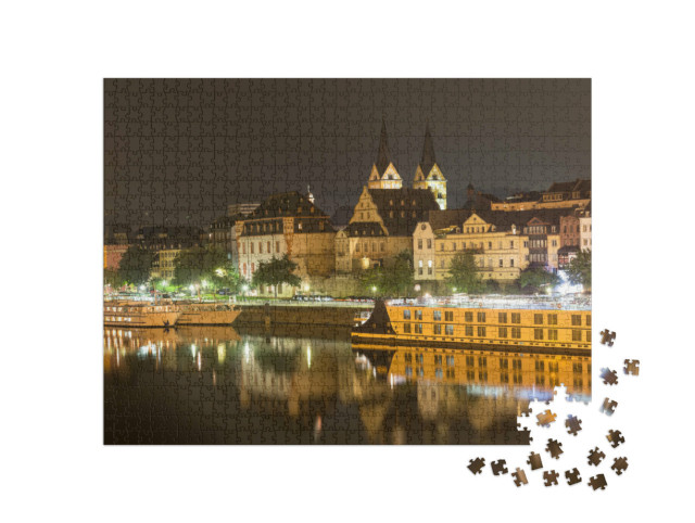 Puzzle 1000 Teile „Koblenz am Rhein bei Nacht“
