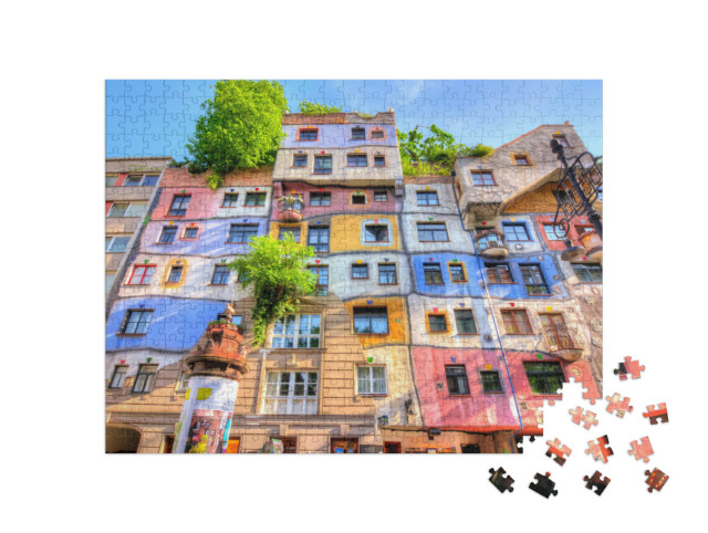 Puzzle 500 Teile „Hundertwasserhaus in Wien, Österreich“