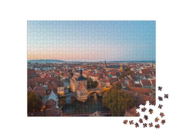 Puzzle 1000 Teile „Abend über Bamberg, Deutschland“