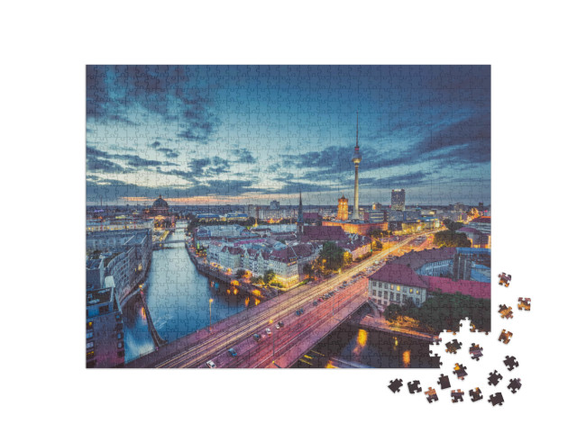 Puzzle 1000 Teile „Abendliche Skyline von Berlin“