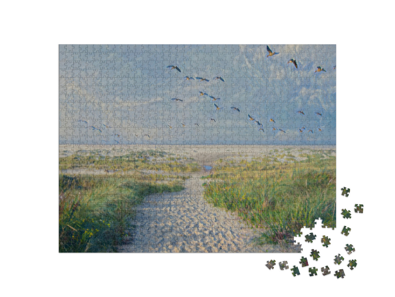 Puzzle 1000 Teile „im Kunst-Stil von Claude Monet - Enten - Puzzle-Kollektion Künstler & Gemälde“