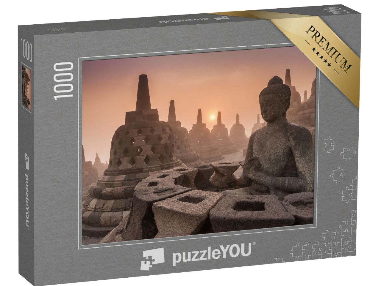 Puzzle 1000 Teile „Buddistischer Tempel Borobudur, Yogyakarta, Indonesien“