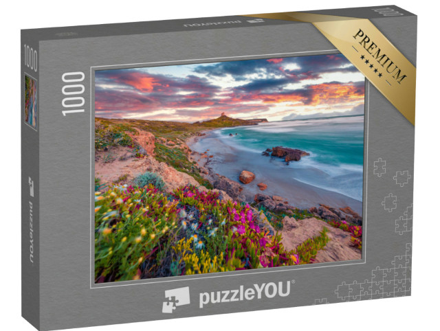Puzzle 1000 Teile „Fantastischer Sonnenaufgang auf Capo San Marco, Mittelmeer, Italien“