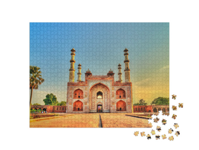 Puzzle 1000 Teile „Südtor des Sikandra Forts in Agra, Uttar Pradesh, Indien“