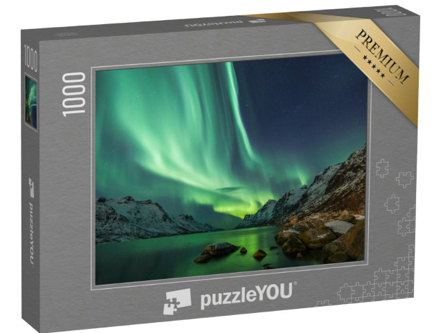 Puzzle 1000 Teile „Nordlichter über dem Wasser“