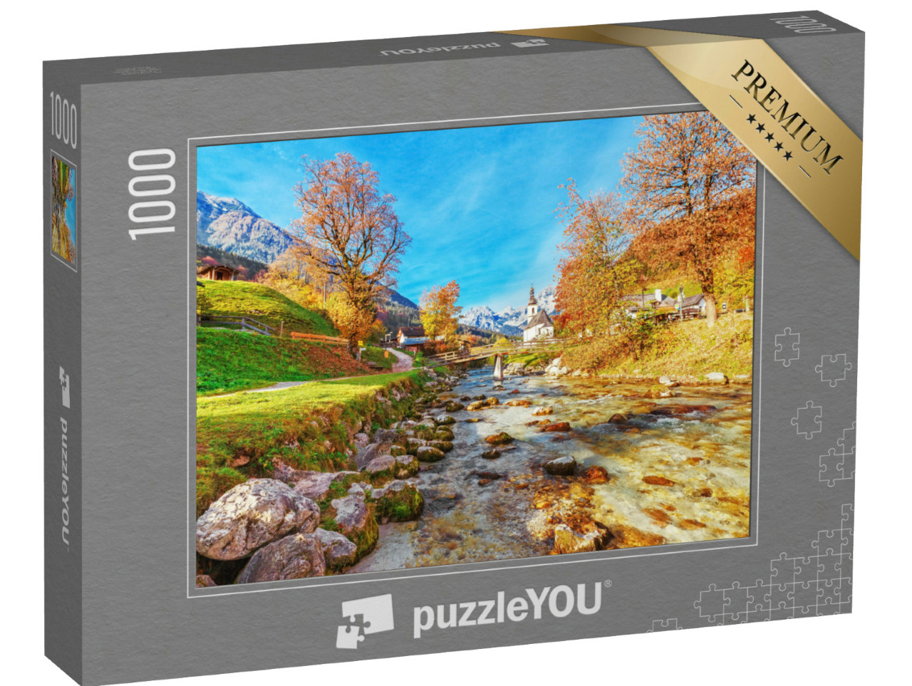 Puzzle 1000 Teile „Herbstlandschaft des Nationalparks Ramsau, Oberbayern, Deutschland“