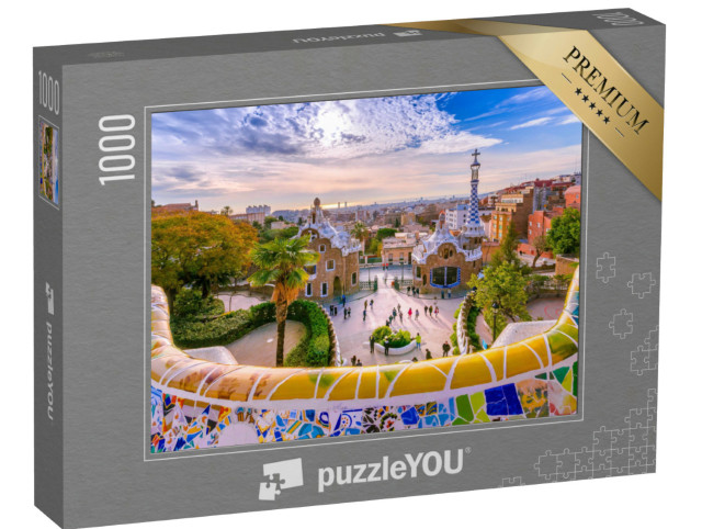 Puzzle 1000 Teile „Blick auf die Stadt vom Park Güell in Barcelona, Spanien“
