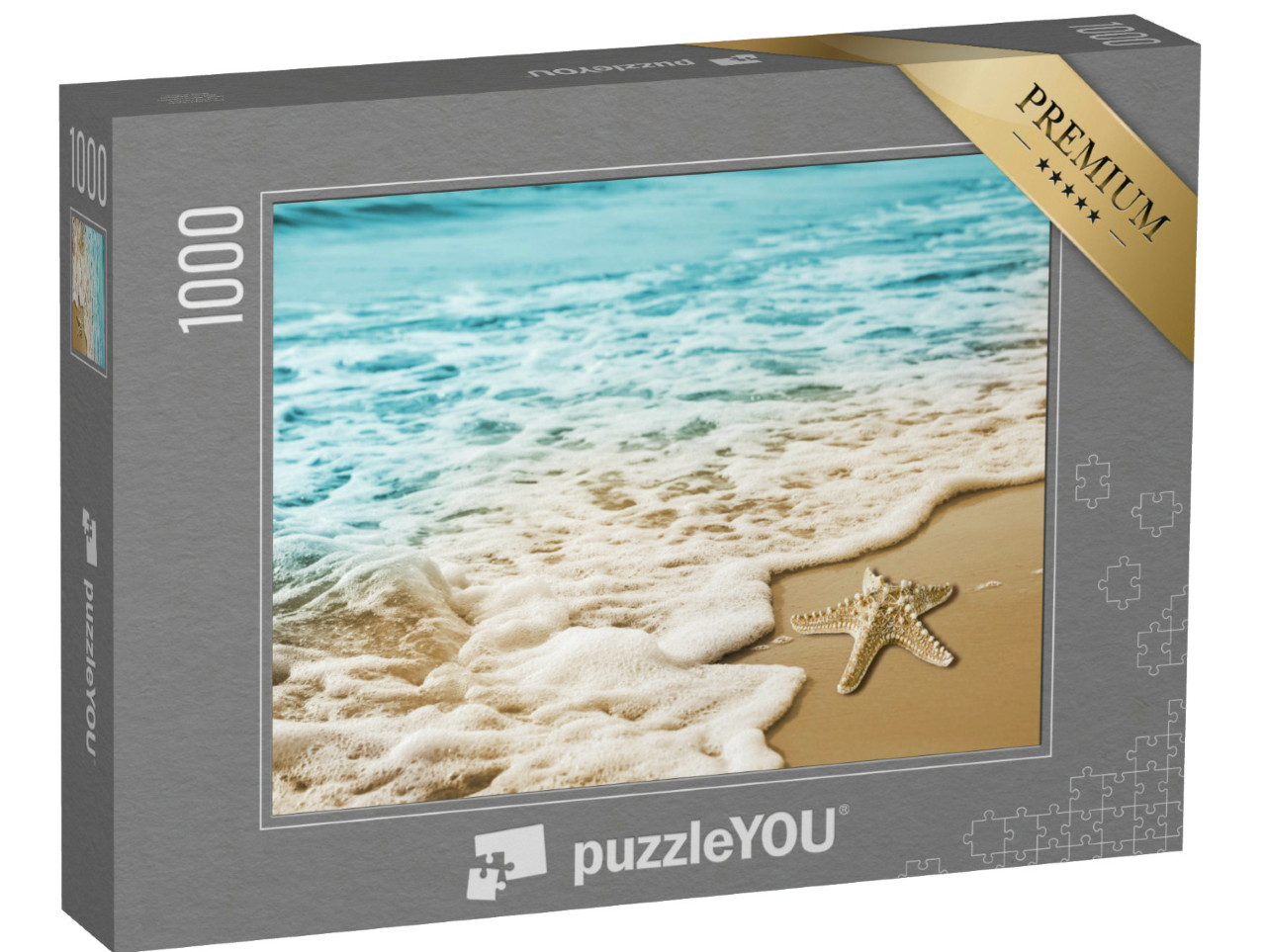 Puzzle 1000 Teile „Seestern in den weichen Wellen am Meeresufer“