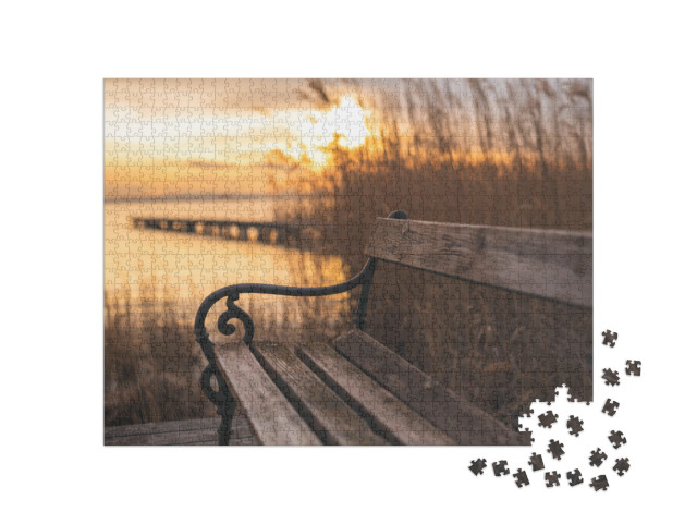 Puzzle 1000 Teile „Herbstlicher Sonnenuntergang am See“
