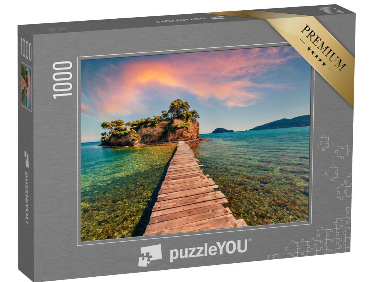 Puzzle 1000 Teile „Sonnenaufgang auf Port Sostis“