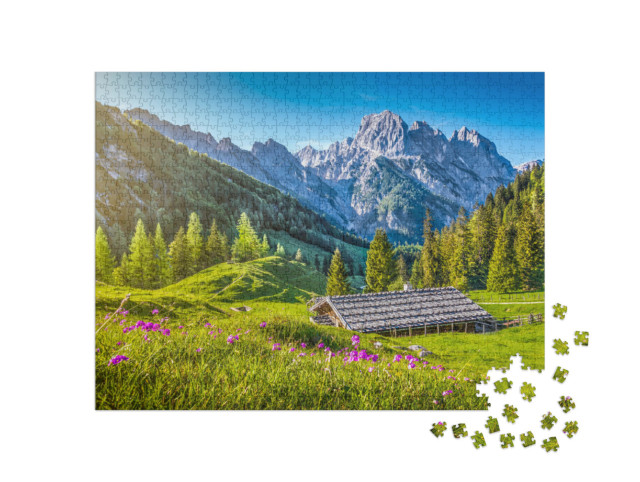 Puzzle 1000 Teile „Idyllische Alpenlandschaft, Österreich“