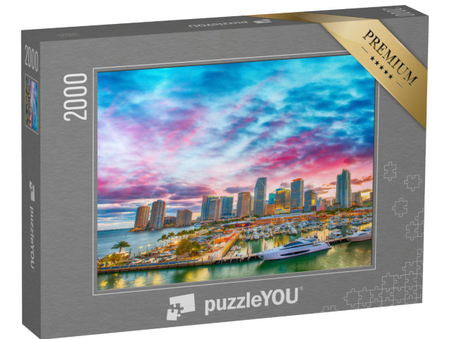 Puzzle 2000 Teile „Abenddämmerung über Miami, Florida“
