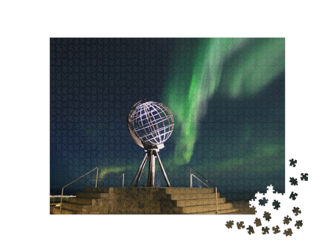 Puzzle 1000 Teile „Polarlichter am Nordkap“