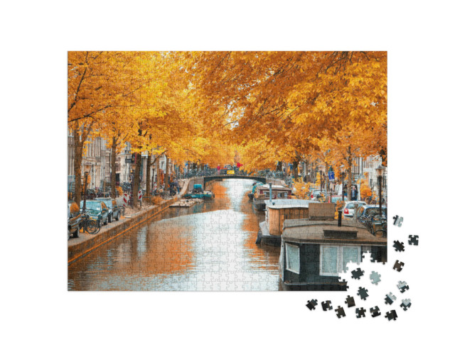 Puzzle 1000 Teile „Amsterdam Herbst, schöne Orte in Europa“