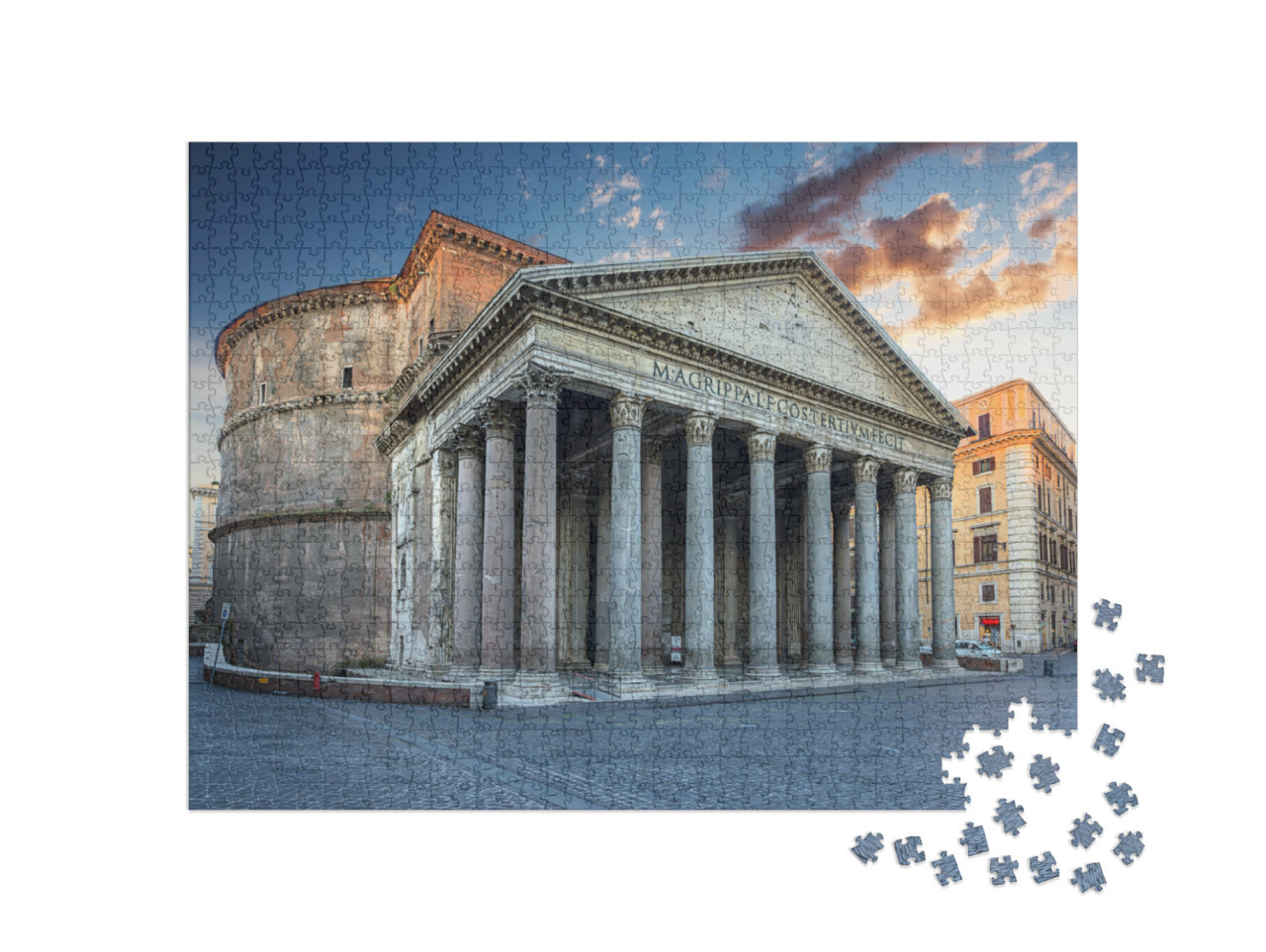 Puzzle 1000 Teile „Blick auf das Pantheon am Morgen, Rom“