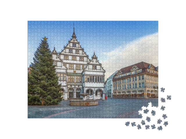 Puzzle 1000 Teile „Renaissance-Rathaus von Paderborn, erbaut 1616, Deutschland“
