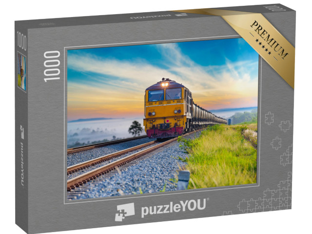 Puzzle 1000 Teile „Ein Zug auf seiner Fahrt “