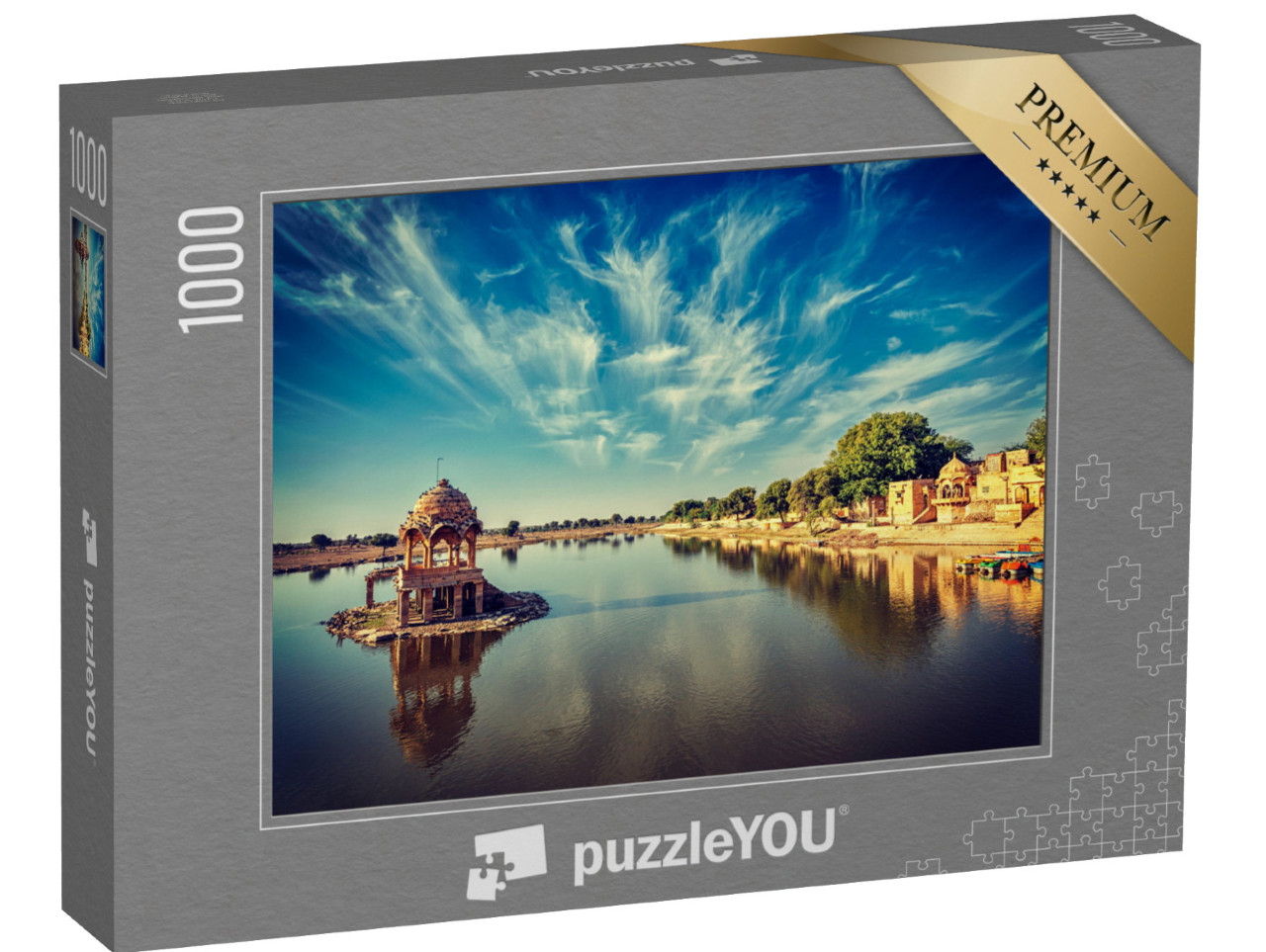 Puzzle 1000 Teile „Gadi Sagar: Bild mit Vintage-Effekt, Rajasthan, Indien“