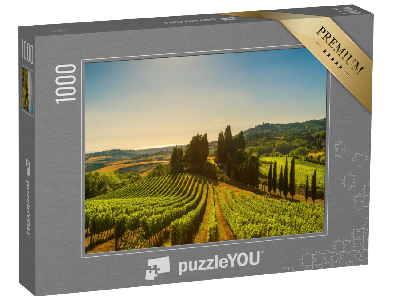 Puzzle 1000 Teile „Weinberge und Landschaft in der Maremma, Toskana, Italien“