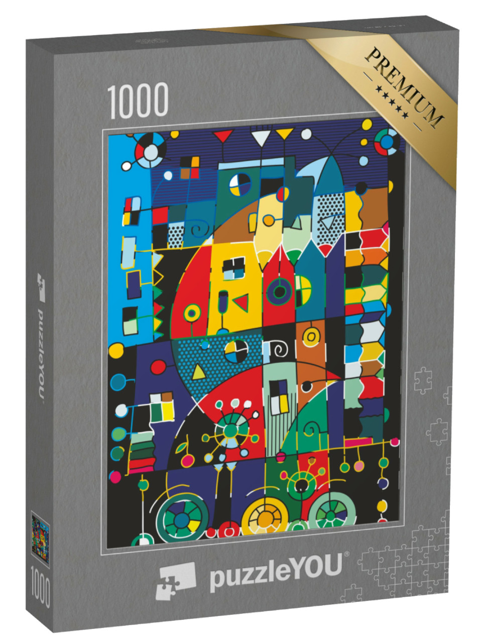 Puzzle 1000 Teile „Grafischer Druck: Das Fahrzeug des Schriftstellers“