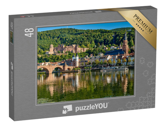 Puzzle 48 Teile „Heidelberger Altstadt am Neckar, Deutschland“