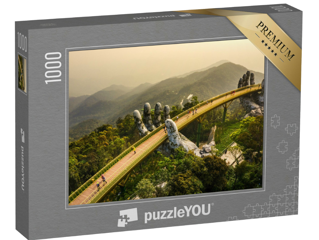 Puzzle 1000 Teile „Ba Na Hill in Da Nang, Vietnam: auf Händen getragene Brücke“