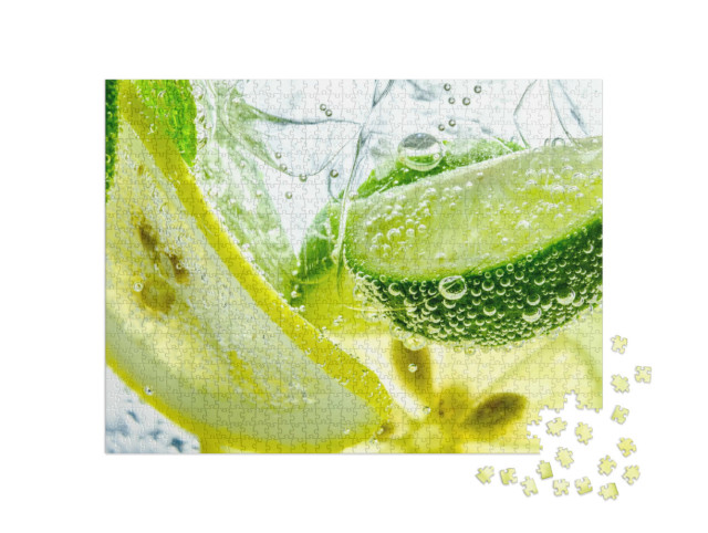 Puzzle 1000 Teile „Zitronenscheiben in sprudelndem Wasser, Saft-Erfrischung“
