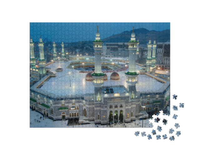 Puzzle 1000 Teile „Mekka bei Nacht, Saudi-Arabien“